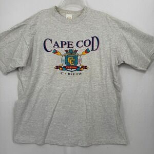 BAC Cape Cod T-Shirt Mens XL Gray Vintage 90s Sport Gear Crew Made in USA
